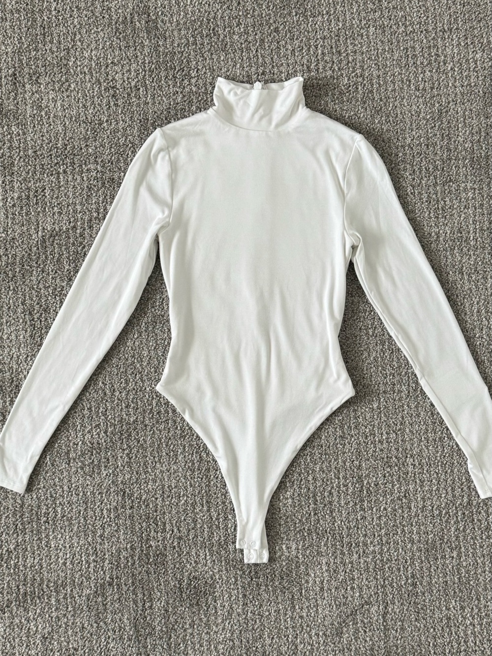 NTW naked wardrobe XS White Long-Sleeve Turtleneck One-Piece Bodysuit